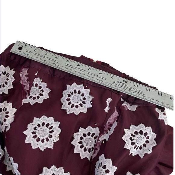 HANDMADE Lace African Style Formal Top Skirt Burgundy White Hand Crafted - Picture 11 of 13